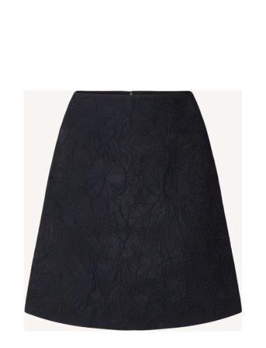 Mavis Jacquard Skirt Lyhyt Hame Navy Lexington Clothing