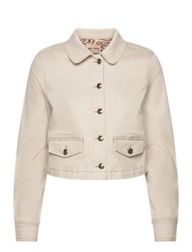 Mmcollie Shimmer Jacket Farkkutakki Denimtakki Cream MOS MOSH