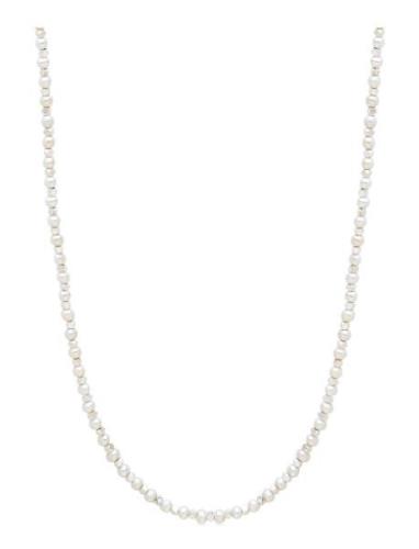 Men's Mini Beaded Necklace With Pearls Kaulakoru Korut White Nialaya