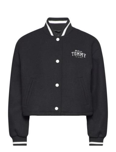 Tjw Crp Wool Varsity Bomber Bombertakki Black Tommy Jeans