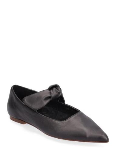 Fossil Black Leather Ballet Flats Ballerinat Black ALOHAS