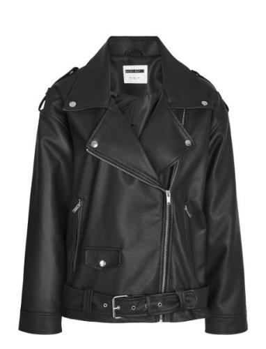 Nmpaulina Over Biker Jacket Noos Nahkatakki Black NOISY MAY