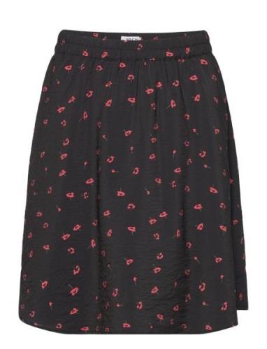 Mschvinaya Ladonna Skirt Aop Lyhyt Hame Black MSCH Copenhagen