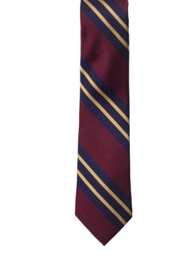 Miles Burgundy Striped Silk Tie Solmio Kravatti Burgundy AN IVY