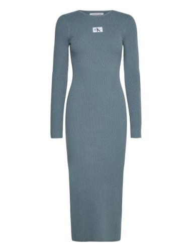 Variegated Rib Sweater Dress Maksimekko Juhlamekko Blue Calvin Klein J...