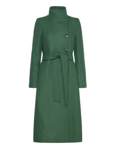 Belted Manteco Wool Coat Outerwear Coats Winter Coats Green Mango