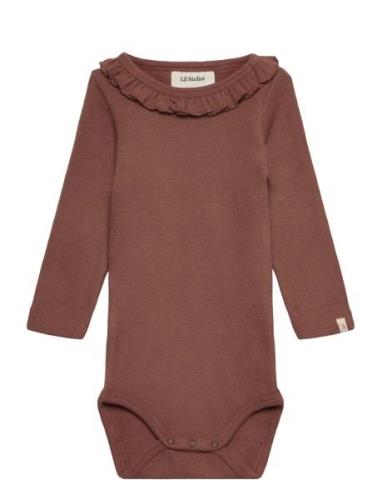 Nbfthora Ls Slim Body Lil Bodies Long-sleeved Brown Lil'Atelier