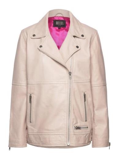 Wilma Boxy Biker Nahkatakki Beige Jofama