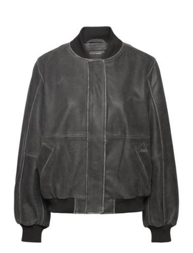 Nmaika L/S Leather Bomber Jacket Nahkatakki Black NOISY MAY