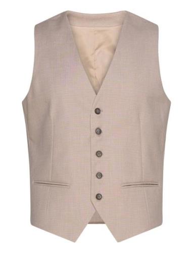 Structure Stretch Waistcoat Puvun Liivi Beige Lindbergh