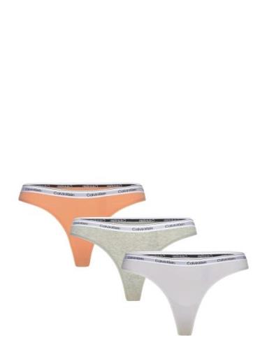 Thong 3Pk Stringit Alusvaatteet Orange Calvin Klein