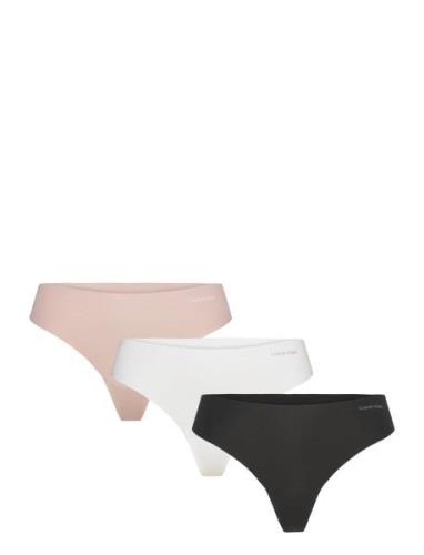 Thong 3Pk Stringit Alusvaatteet Black Calvin Klein