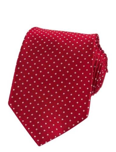 Dots Silk Tie Solmio Kravatti Red Portia 1924