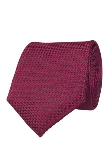 Silk Tie Solmio Kravatti Burgundy Portia 1924