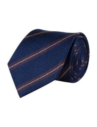 Regimental Silk Tie Solmio Kravatti Navy Portia 1924