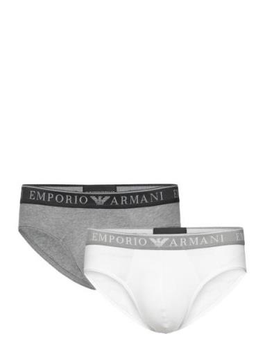 Men's Knit 2-Pack Brief Y-sepalus Briefs Alushousut White Emporio Arma...