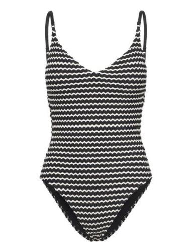 Mesh Effect V Neck Piece Uimapuku Uima-asut Black Seafolly