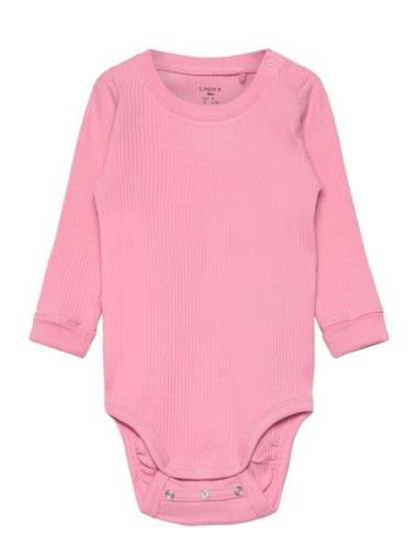 Body Basic Rib Bodies Long-sleeved Pink Lindex