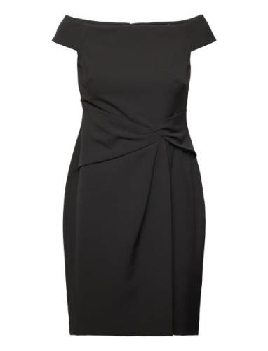 Crepe Off-The-Shoulder Cocktail Dress Lyhyt Mekko Black Lauren Ralph L...