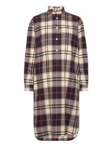 Plaid Cotton Twill Shirtdress Polvipituinen Mekko Beige Polo Ralph Lau...