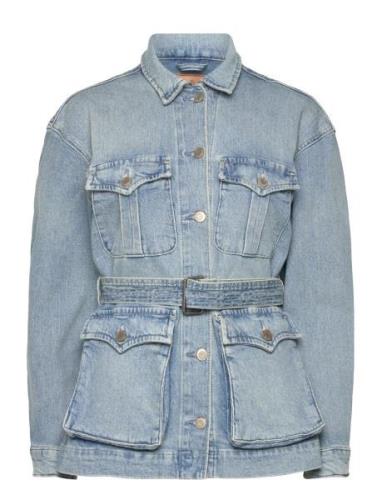 Belted Denim Field Jacket Farkkutakki Denimtakki Blue Lauren Ralph Lau...