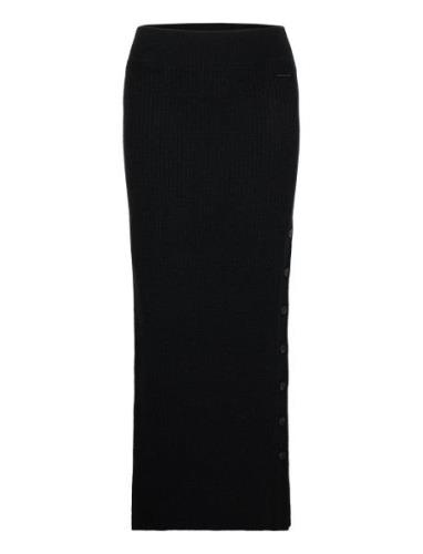 Recycled Wool Maxi Skirt Pitkä Hame Black Calvin Klein