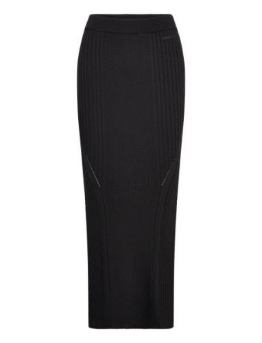 Iconic Rib Maxi Skirt Pitkä Hame Black Calvin Klein