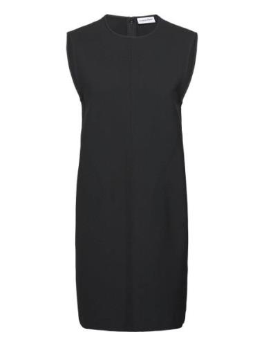 Heavy Viscose Ns Shift Dress Polvipituinen Mekko Black Calvin Klein