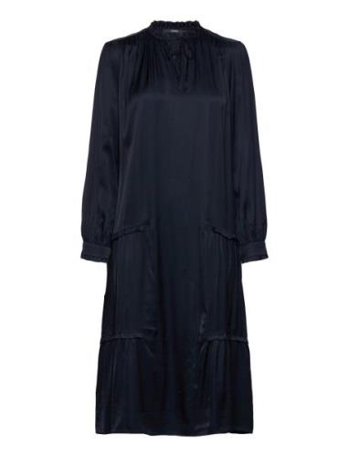 Drape Midi Dress Polvipituinen Mekko Navy Esprit Collection