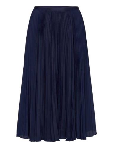 Pleated Georgette Skirt Polvipituinen Hame Navy Polo Ralph Lauren