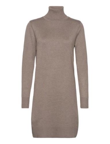 U6801, Milasz Rollneck Dress Polvipituinen Mekko Beige Saint Tropez