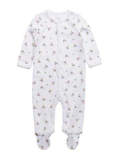 Polo Bear Cotton Coverall Pitkähihainen Body White Ralph Lauren Baby