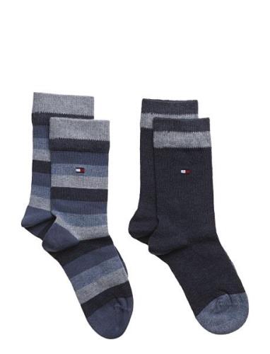 Th Kids Basic Stripe Sock 2P Sukat Blue Tommy Hilfiger