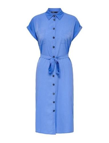 Onlhannover S/S Shirt Dress Noos Wvn Polvipituinen Mekko Blue ONLY