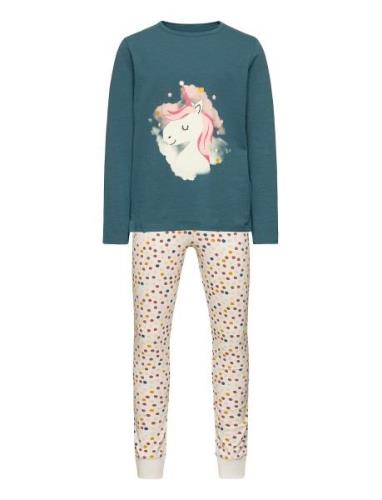 Nkfnightset Real Unicorn Noos Pyjamasetti Pyjama Blue Name It