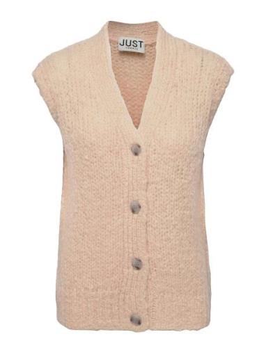 Erida Knit Vest Vests Knitted Vests Beige Just Female