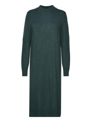 Viril Crew Neck L/S Midi Dress - Noos Polvipituinen Mekko Green Vila