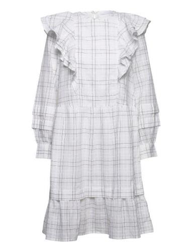 2Nd Aletta - Refined Check Polvipituinen Mekko White 2NDDAY