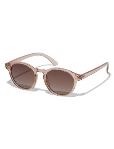 Kyrie Round Shaped Sunglasses Soft Brown Aurinkolasit Brown Pilgrim