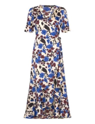 Slkarven Printed Dress Ss Polvipituinen Mekko Blue Soaked In Luxury