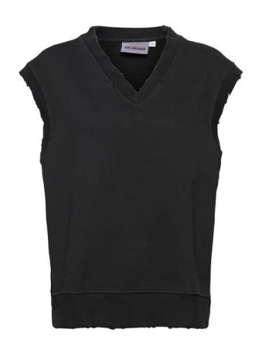 Distressed Vest Vests Knitted Vests Black HAN Kjøbenhavn