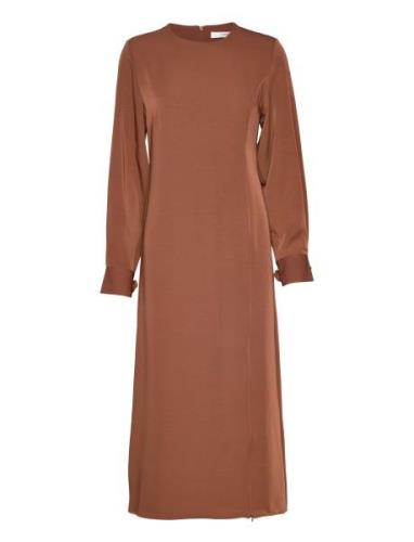 Sloangz Ls Dress Polvipituinen Mekko Brown Gestuz