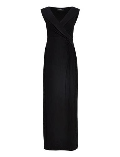 Jersey Off-The-Shoulder Gown Maksimekko Juhlamekko Black Lauren Ralph ...