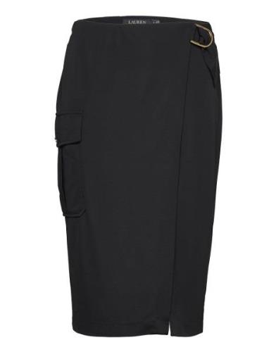 Jersey Midi Skirt Polvipituinen Hame Black Lauren Ralph Lauren