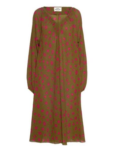 Bumpy Flower Bellini Dress Polvipituinen Mekko Brown Mads Nørgaard