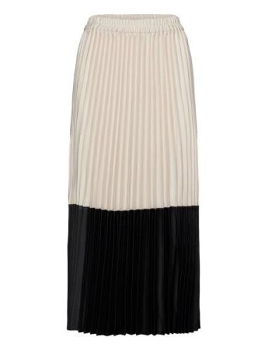 Zilkyiw Colour Block Skirt Polvipituinen Hame Cream InWear