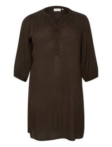 Kclouisa Ami Dress Polvipituinen Mekko Brown Kaffe Curve