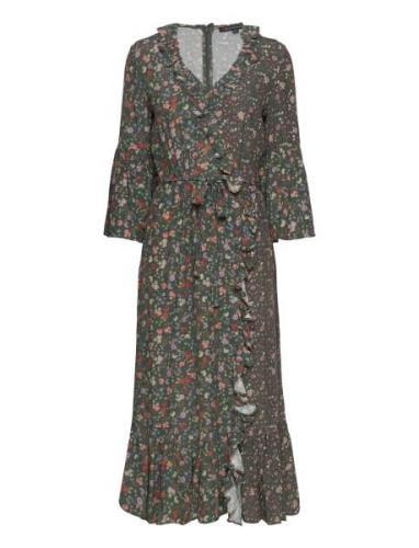 Annifrida Delphine Wrap Dress Polvipituinen Mekko Multi/patterned Fren...