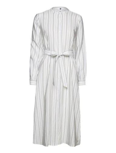 Vis Stripe Midi Shirt Dress Ls Polvipituinen Mekko Blue Tommy Hilfiger