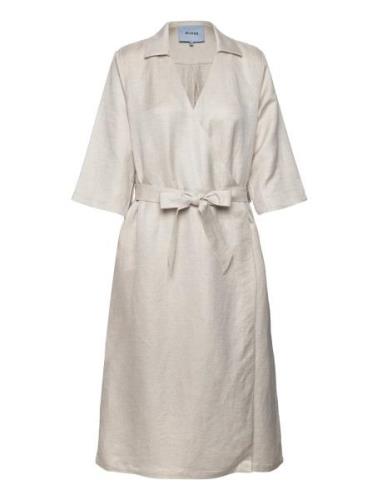 Florina Linen Midi Dress Polvipituinen Mekko Grey Minus